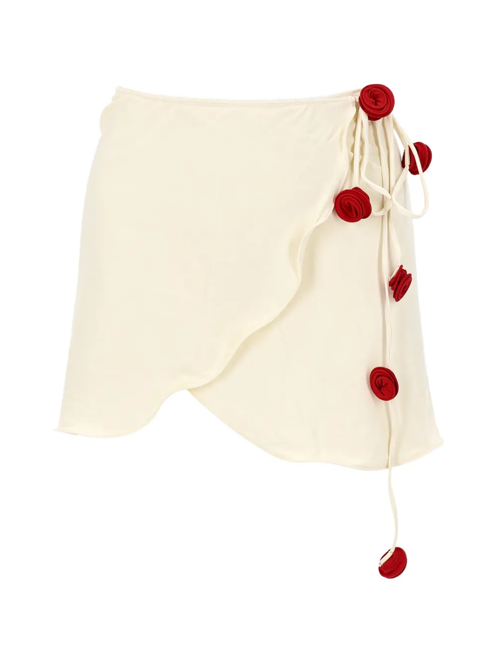 La Reveche Bouquet floral-appliqué skirt - Bianco