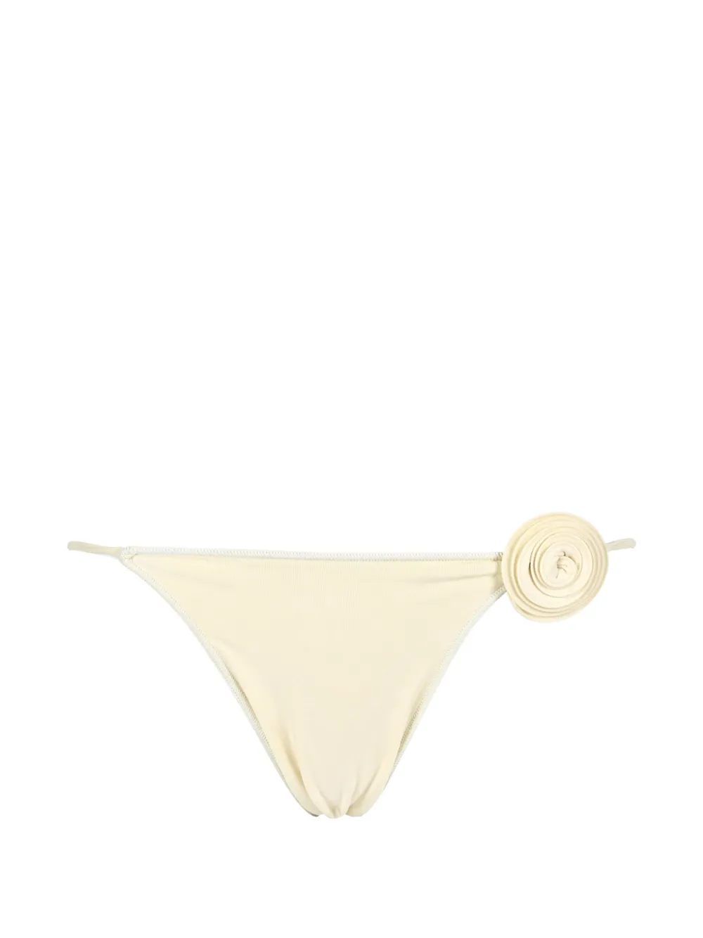 La Reveche Ashar floral-appliqué bikini bottoms - Bianco