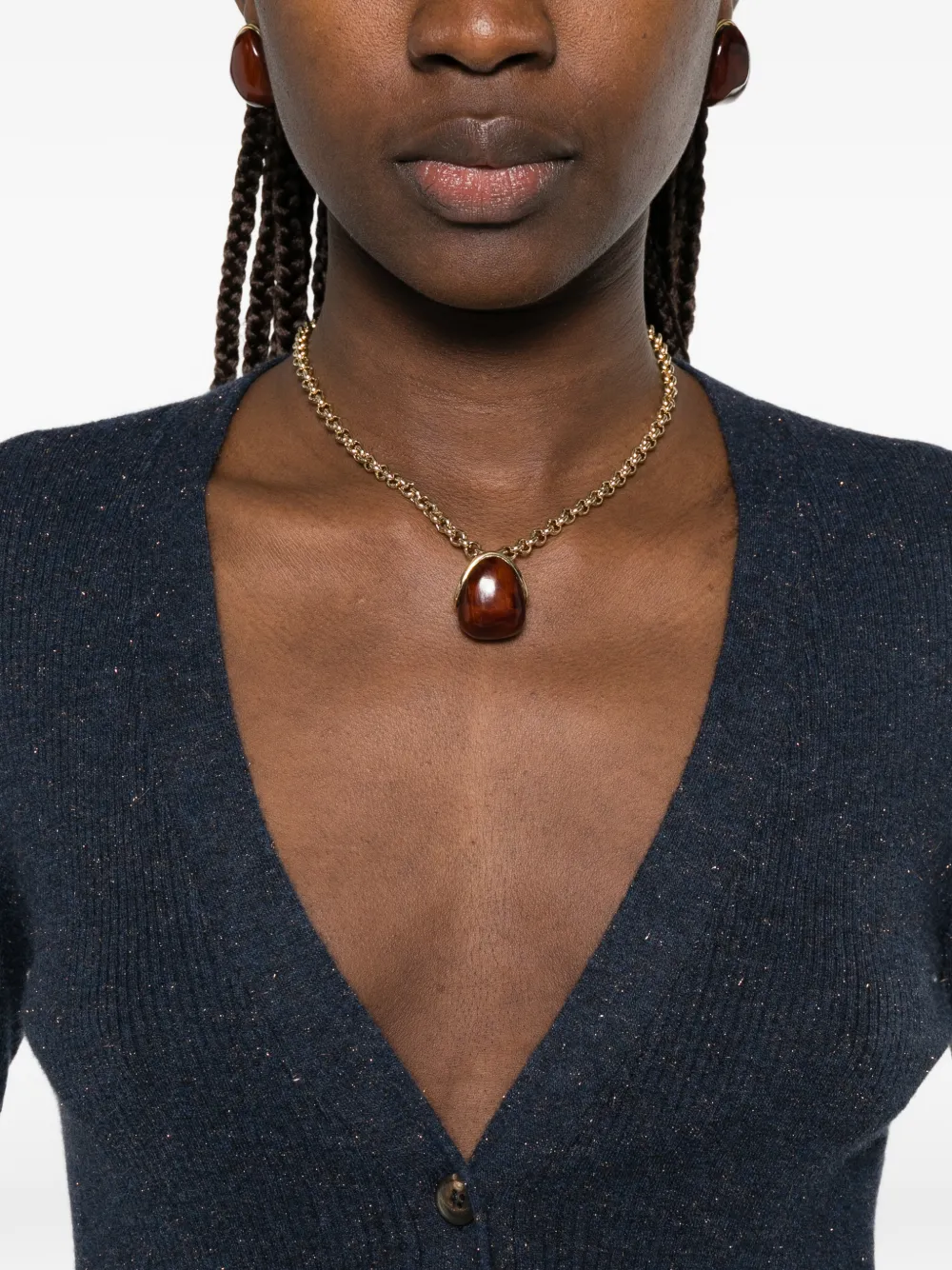 Brunello Cucinelli Ribgebreid vest verfraaid met pailletten Blauw