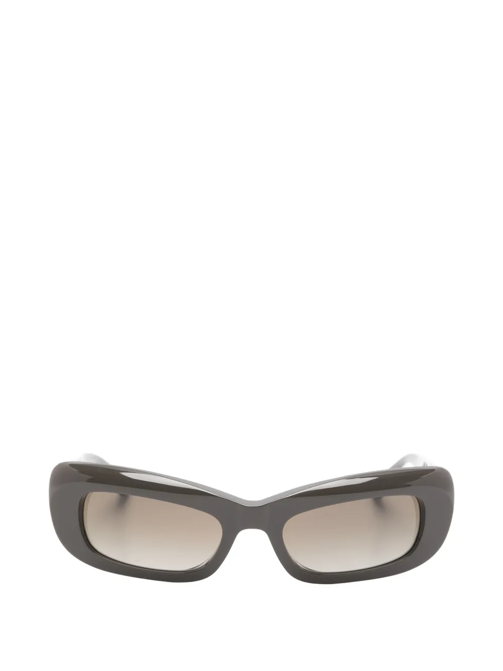 Balenciaga logo-plaque rectangle-frame sunglasses - Grigio
