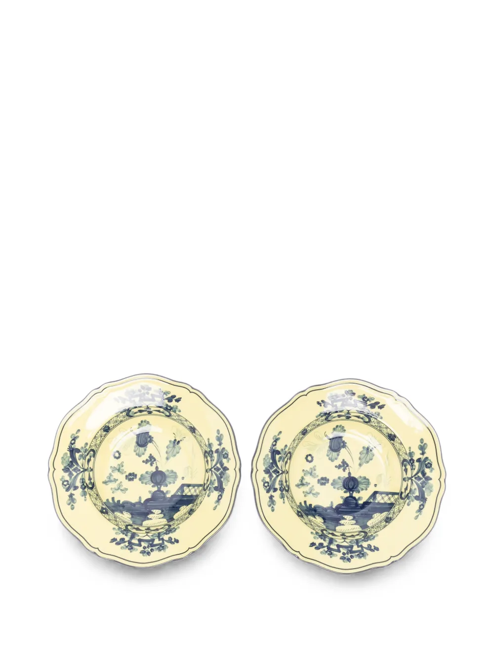 GINORI 1735 Oriente Italiano floral-print soup plates (set of two) - Gelb