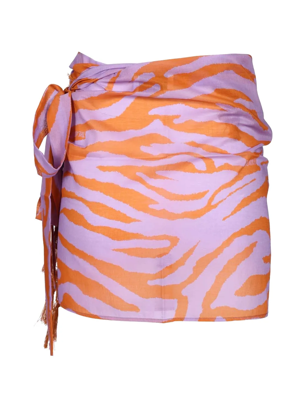 The Attico Rok met dierenprint en franje Paars