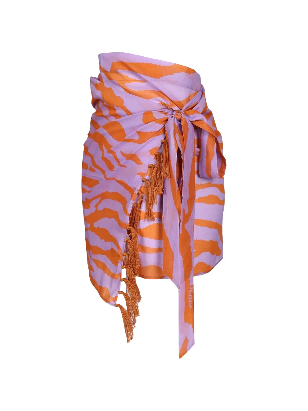 The Attico Rok met dierenprint en franje Paars