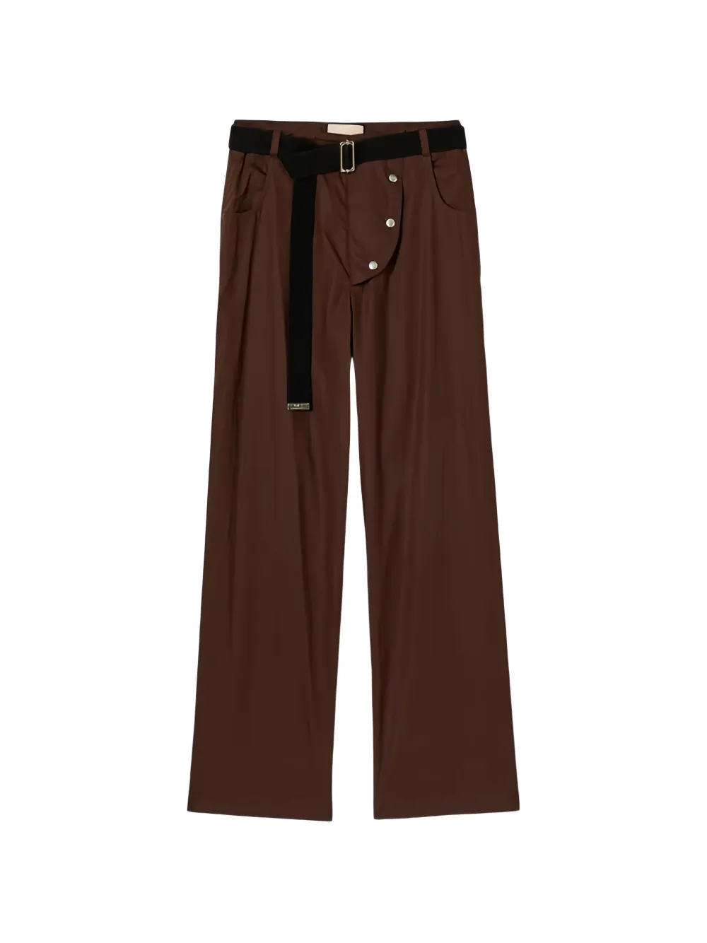 Plan C Light Parachute belted trousers - Braun