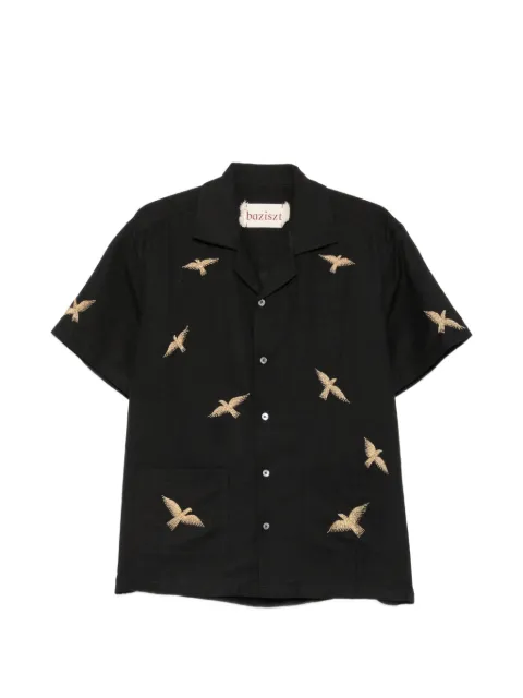 Baziszt camisa con bordado de pájaro
