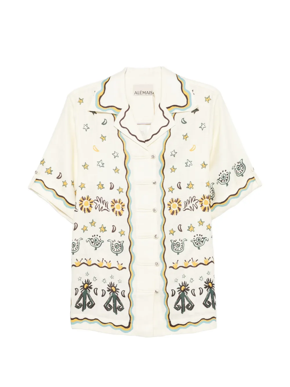 ALEMAIS graphic-print shirt - Toni neutri