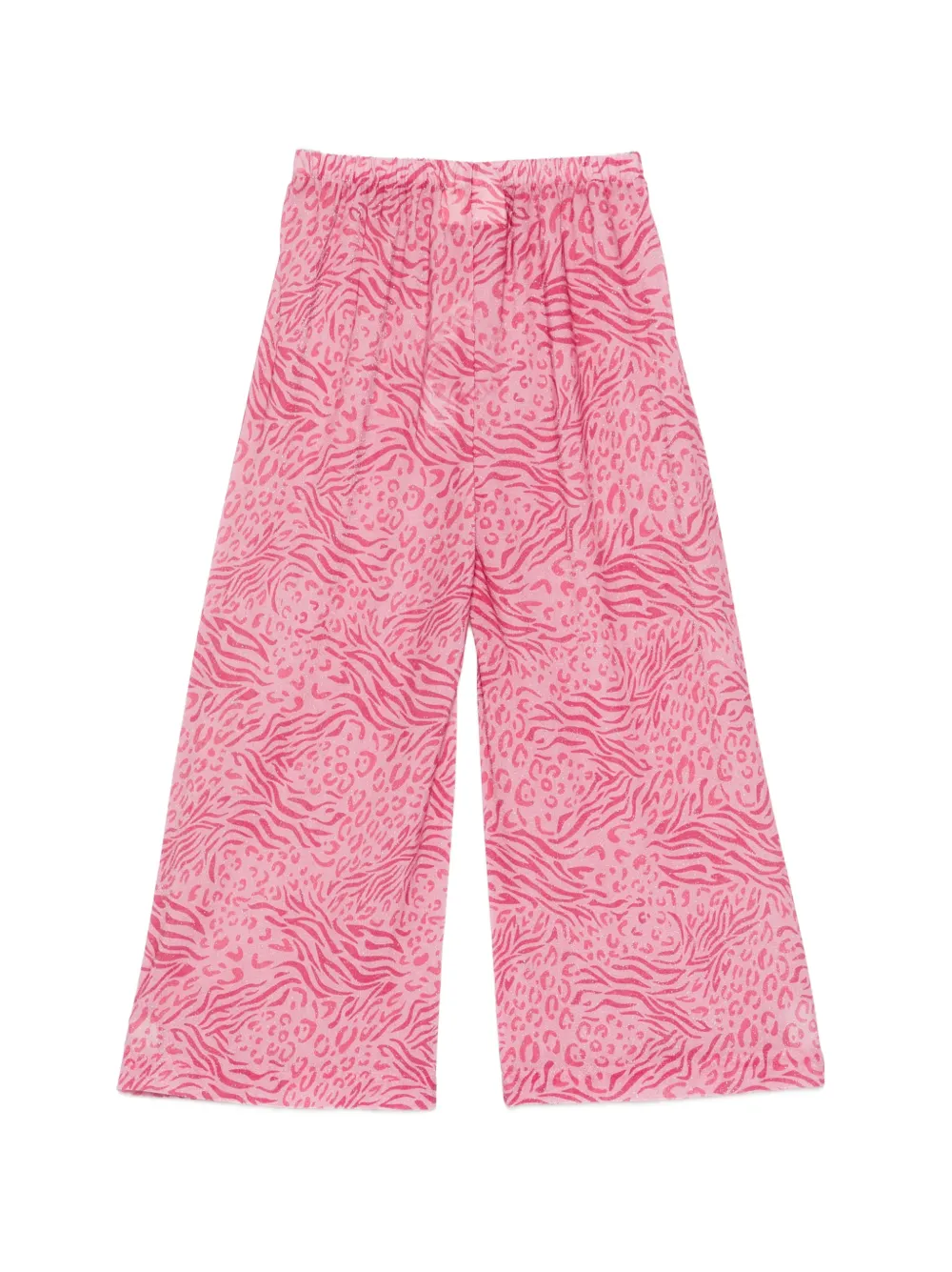 MC2 Saint Barth Kids Broek met dieren-print en wijde pijpen Roze