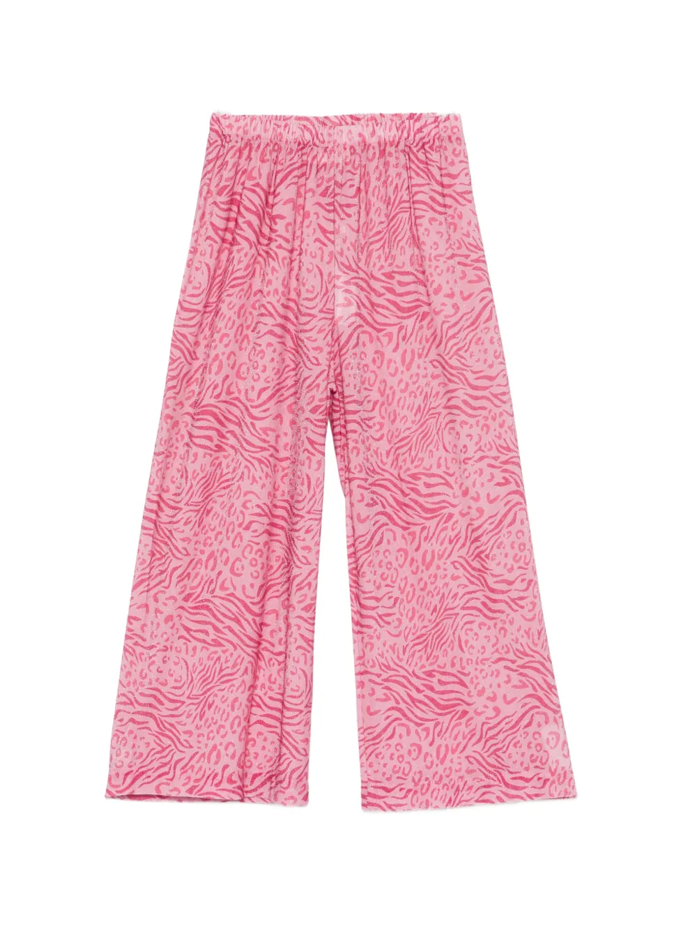 MC2 Saint Barth Kids Broek met dieren-print en wijde pijpen Roze