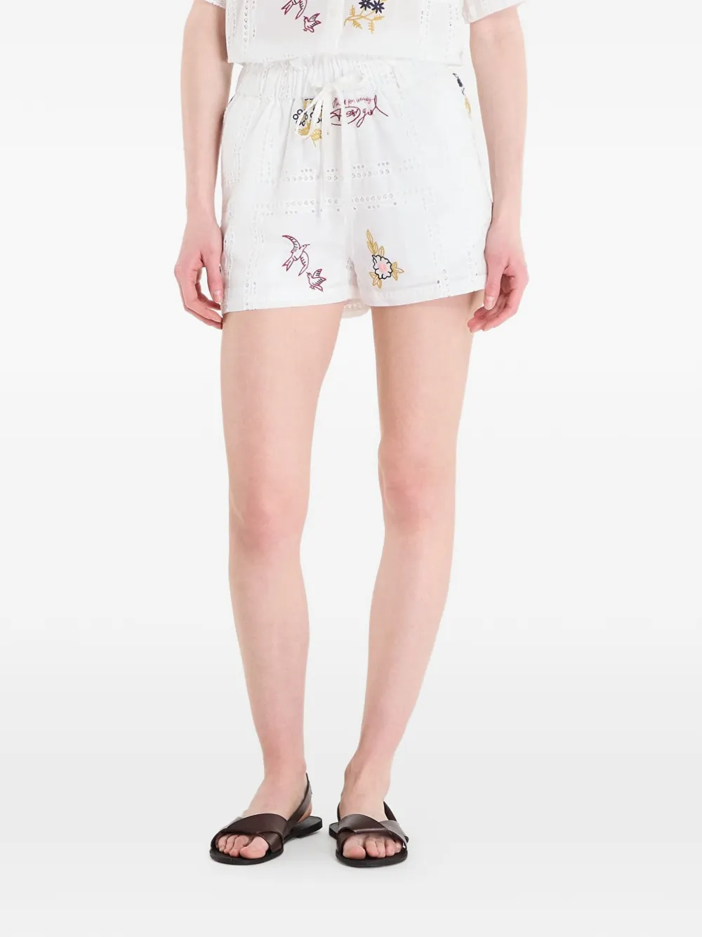 Desigual embroidered shorts - Bianco