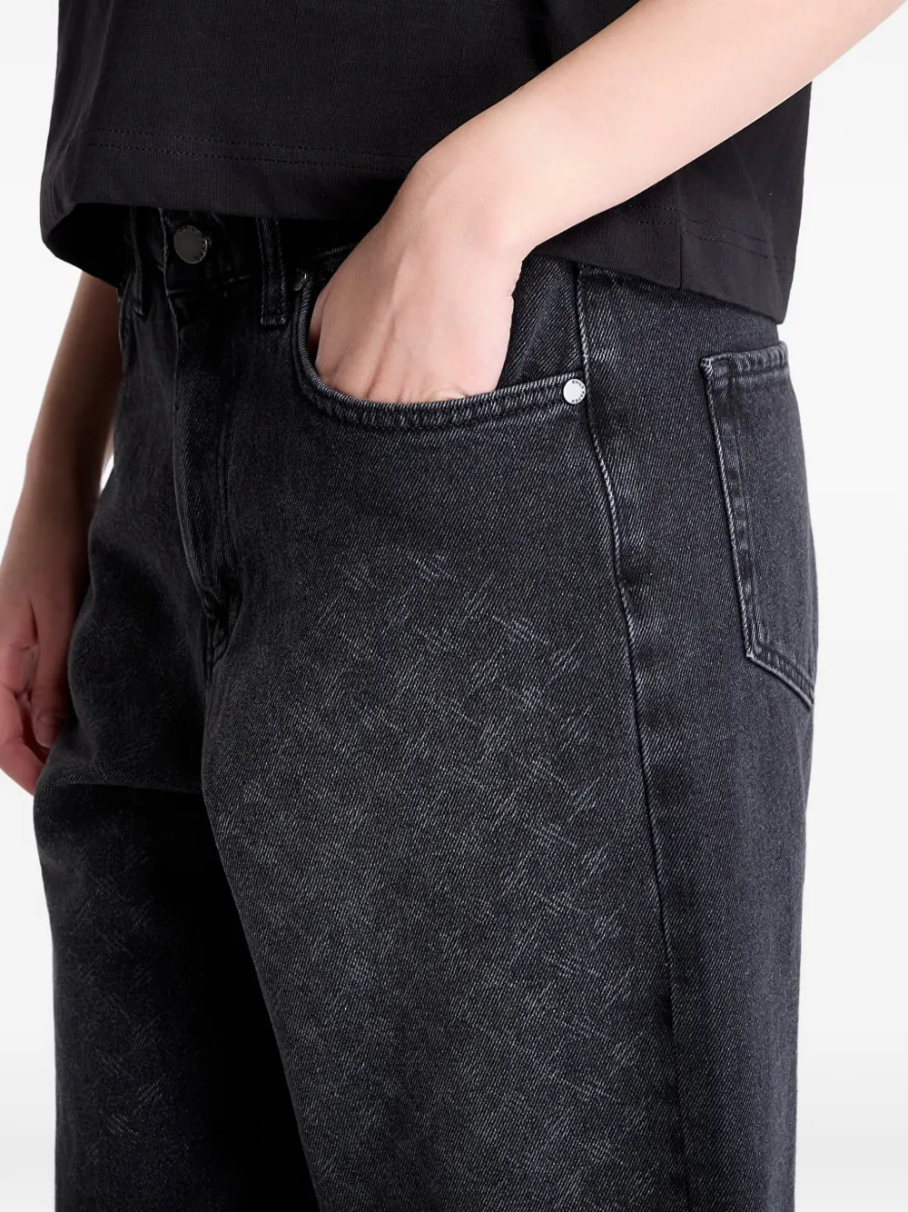 Daily Paper Denim shorts met monogram-patroon Zwart