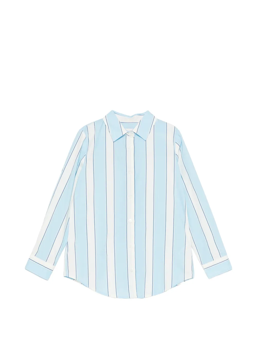 MC2 Saint Barth Kids vertical-stripe logo-embroidered shirt - Blau