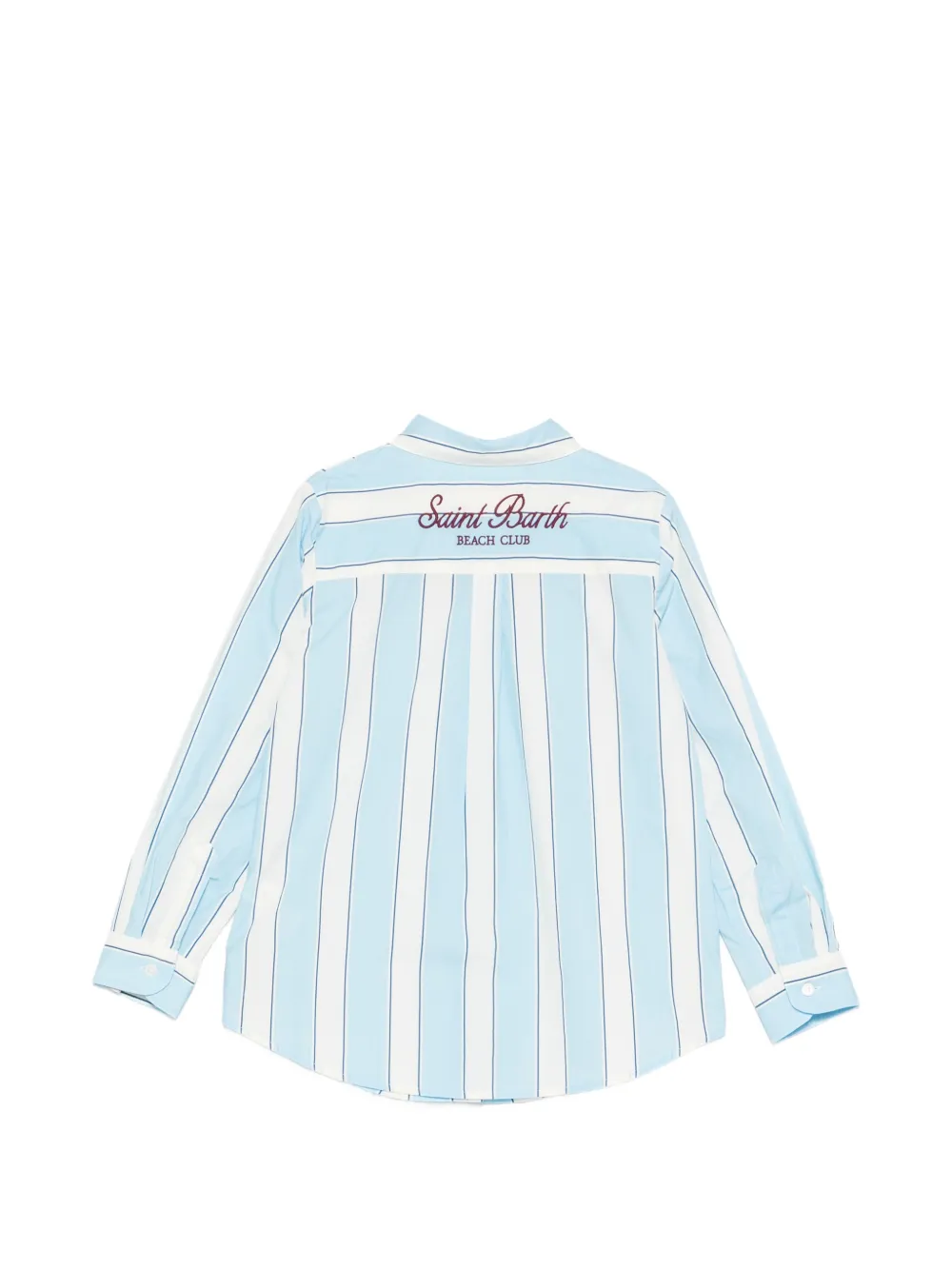 MC2 Saint Barth Kids shirt met geborduurd logo en verticale streep Blauw