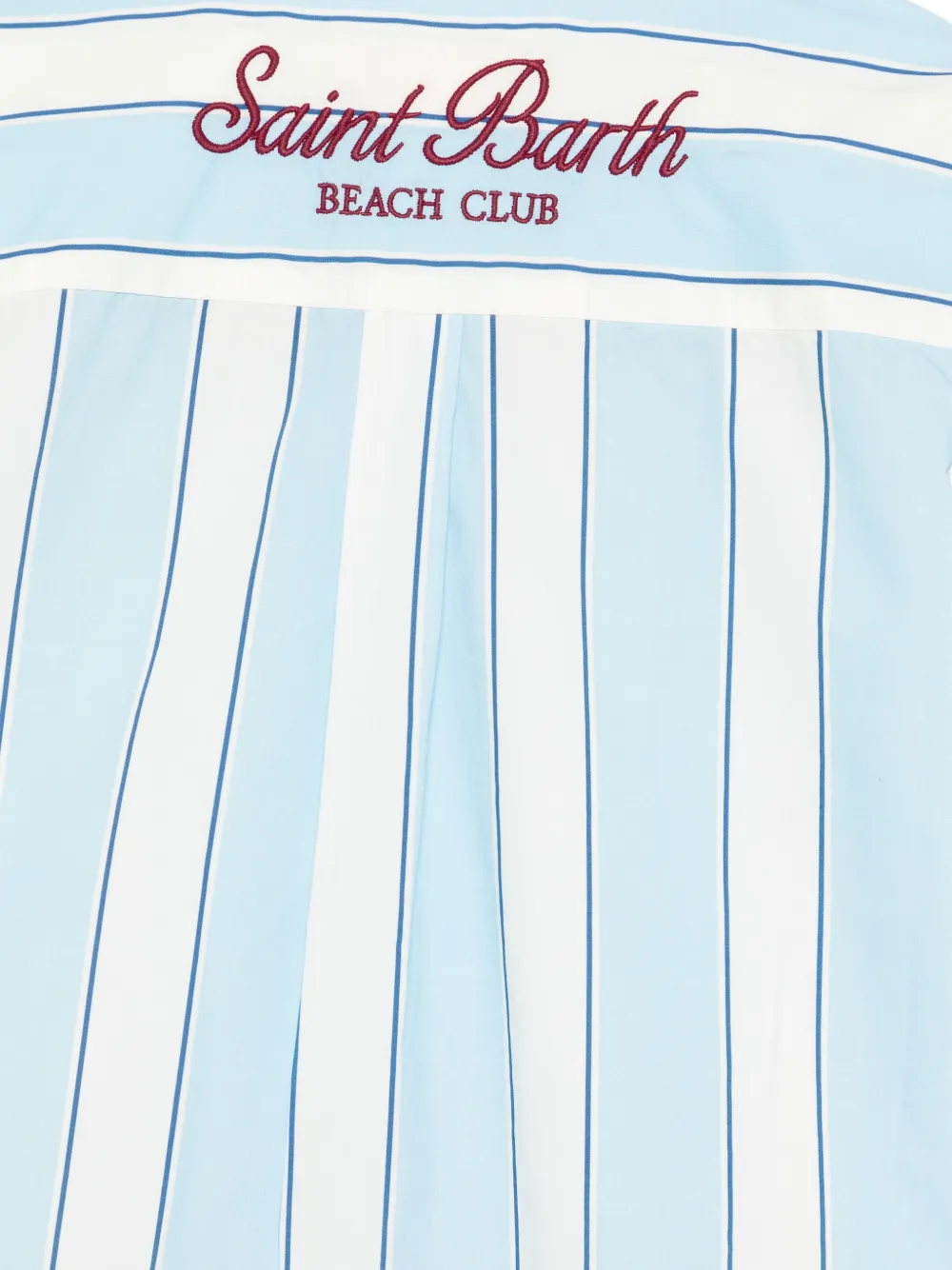 MC2 Saint Barth Kids shirt met geborduurd logo en verticale streep Blauw