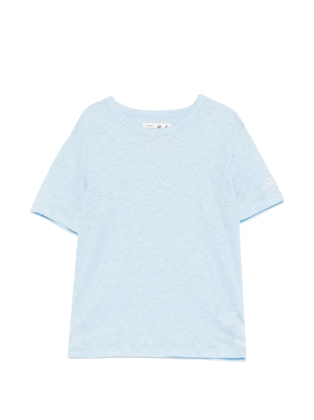 MC2 Saint Barth Kids logo-embroidered slub-texture T-shirt - Blu