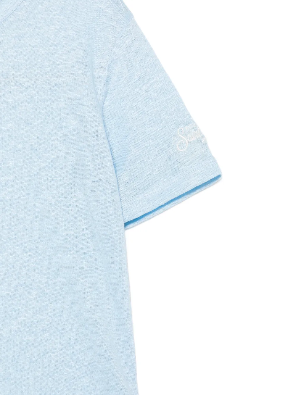 MC2 Saint Barth Kids T-shirt met geborduurd logo en slub-textuur Blauw