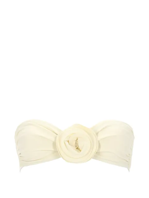 La Reveche Derya floral-appliqué bikini top