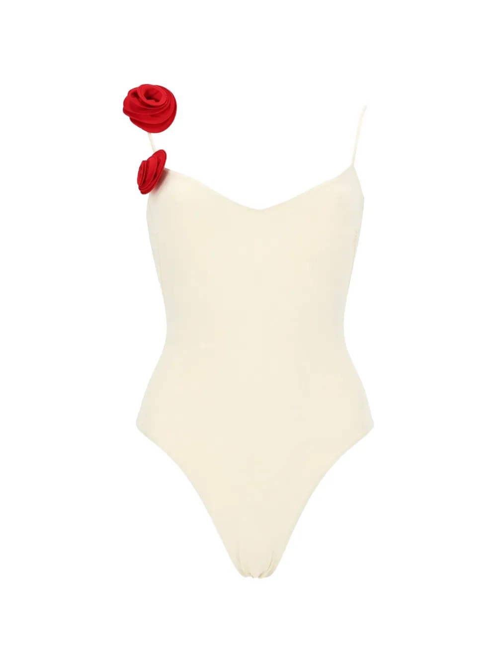 La Reveche Asha floral-appliqué swimsuit - Bianco