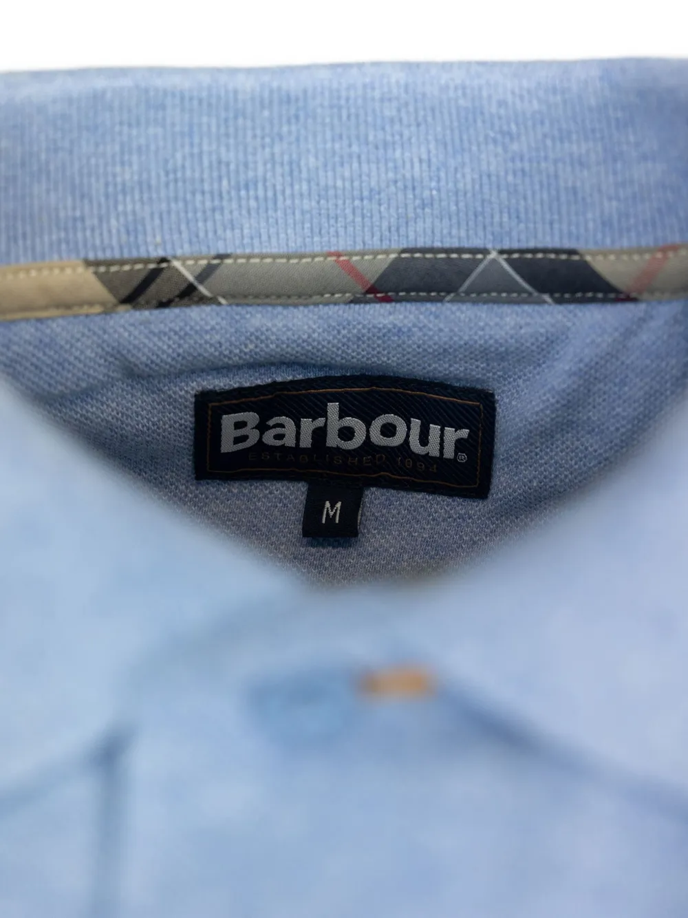 Barbour Poloshirt met geborduurd logo en tartan ruit Blauw
