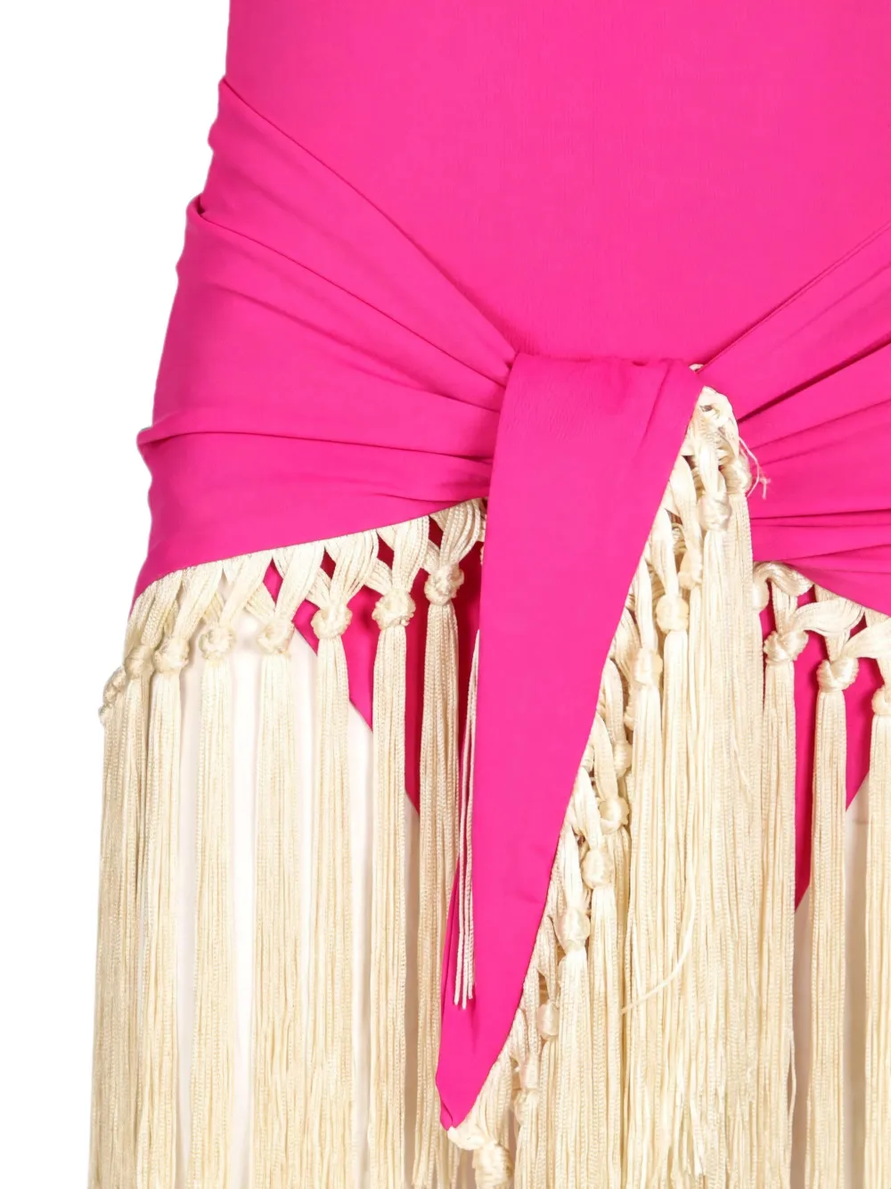 Taller Marmo Yacare badpak met franje afwerking Roze