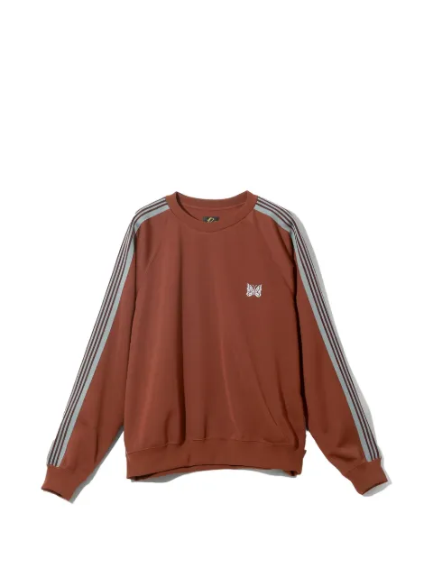 Needles side-stripe butterfly-embroidered sweatshirt