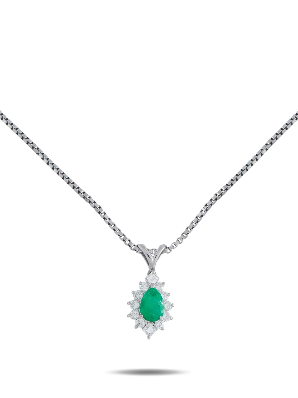 LB Exclusive emerald and diamond pendant necklace - Argento