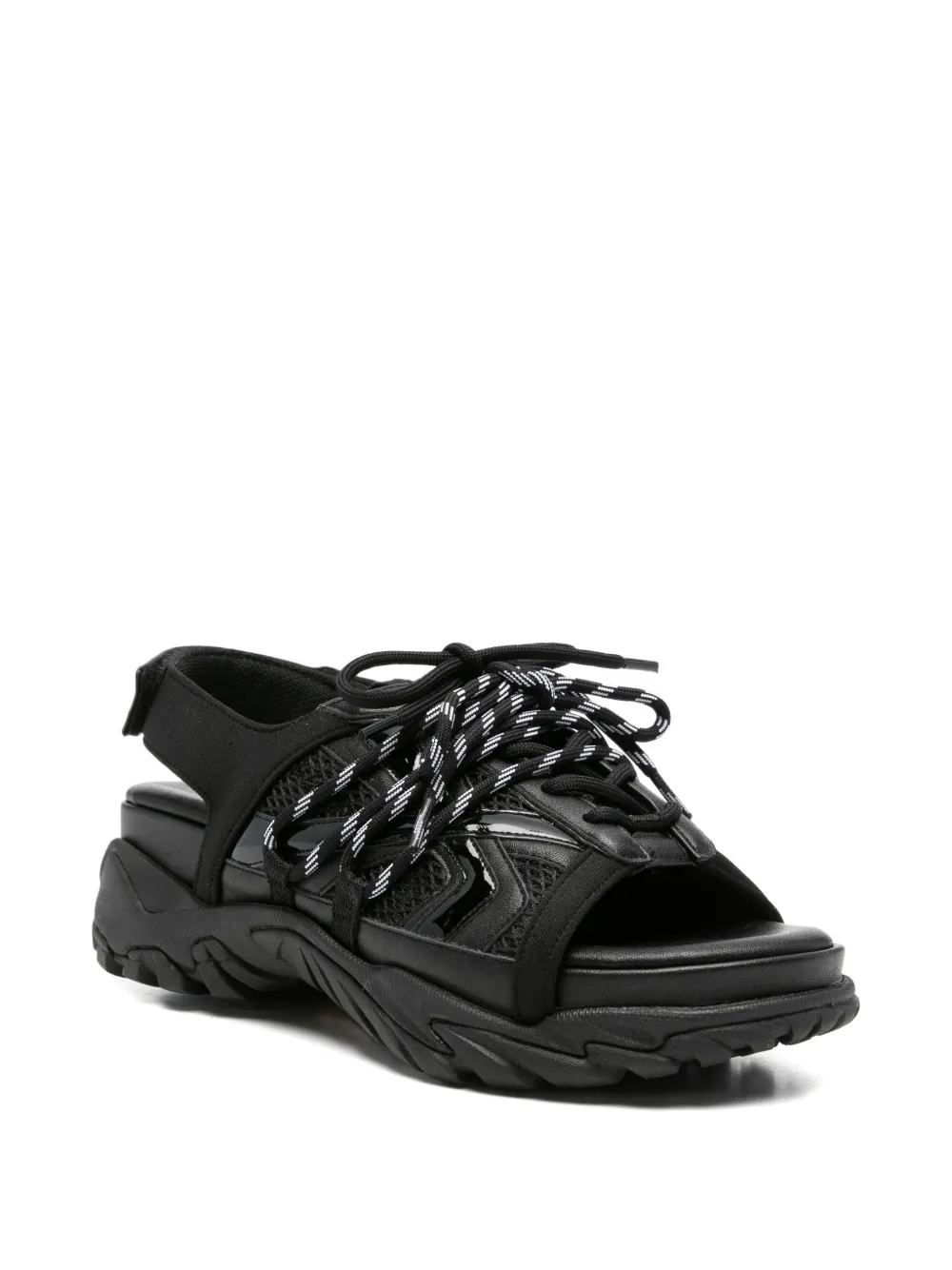 Juun.J lace-up touch-strap Sandals | Black | FARFETCH IL