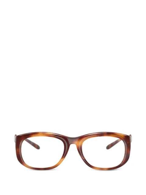 Diesel tortoiseshell-effect rectangle-frame glasses