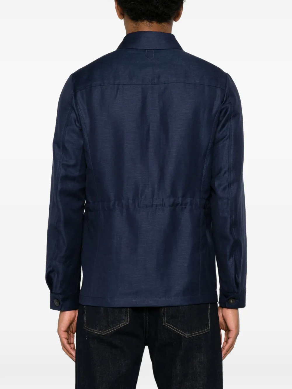 Canali Shirtjack met vier zakken Blauw