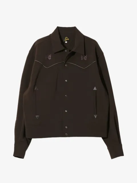 Needles butterfly-embroidered piped jacket