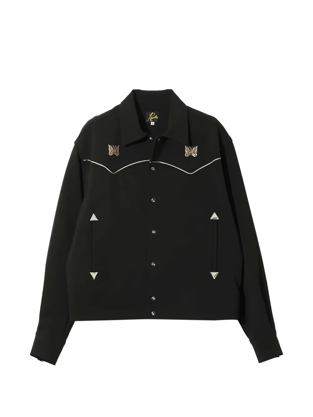 Needles butterfly-embroidered piped jacket - Nero