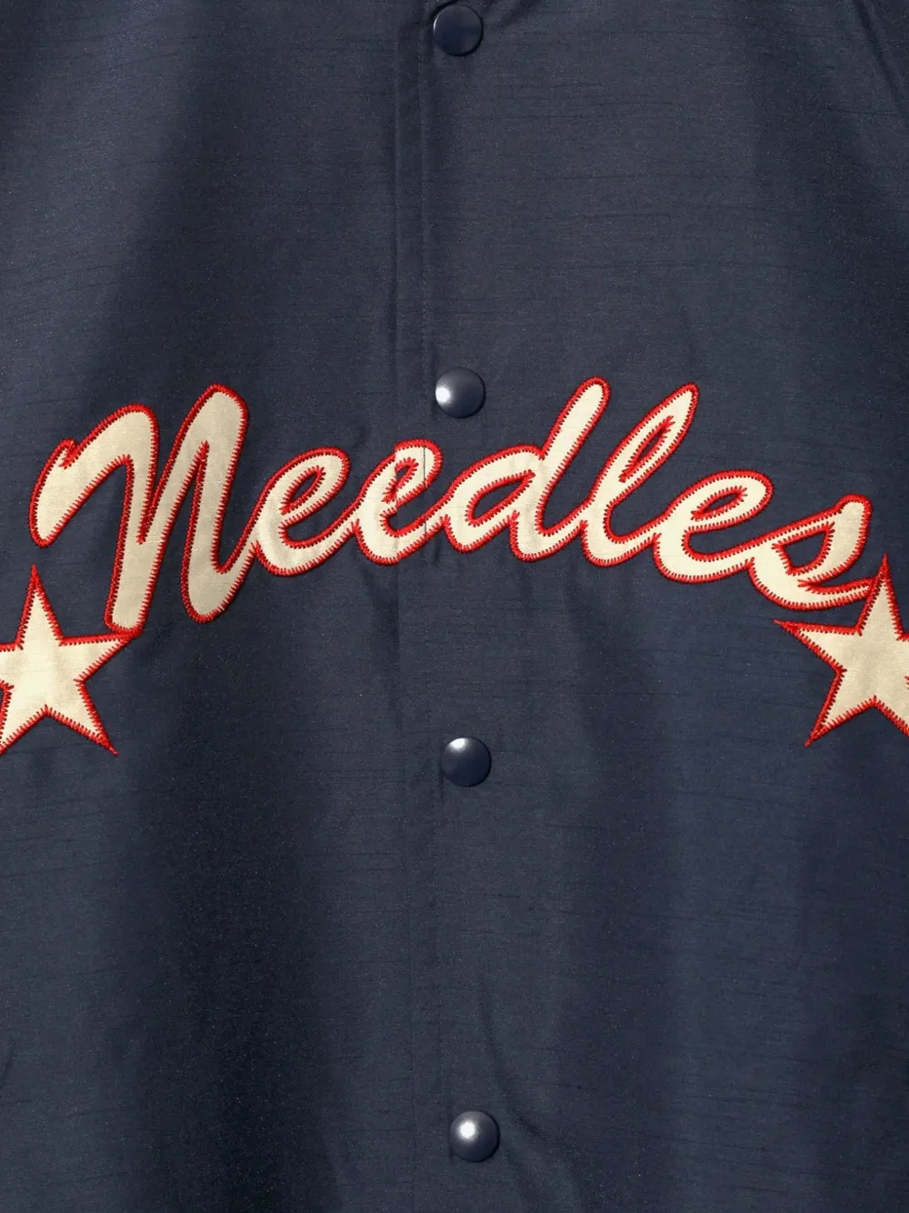 Needles Bomberjack met geborduurd logo en contrasterende mouwen Blauw