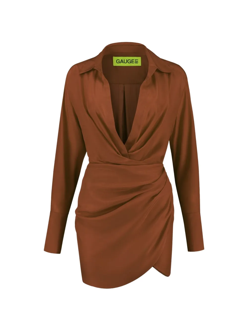 GAUGE81 Naha asymmetric mini dress - Marrone