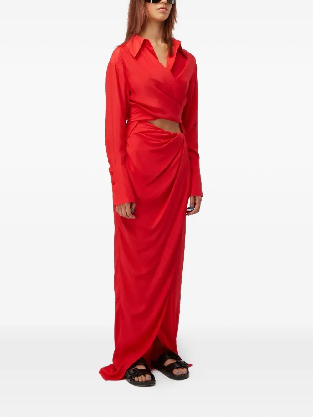 GAUGE81 Sabinas wikkelblouse Rood