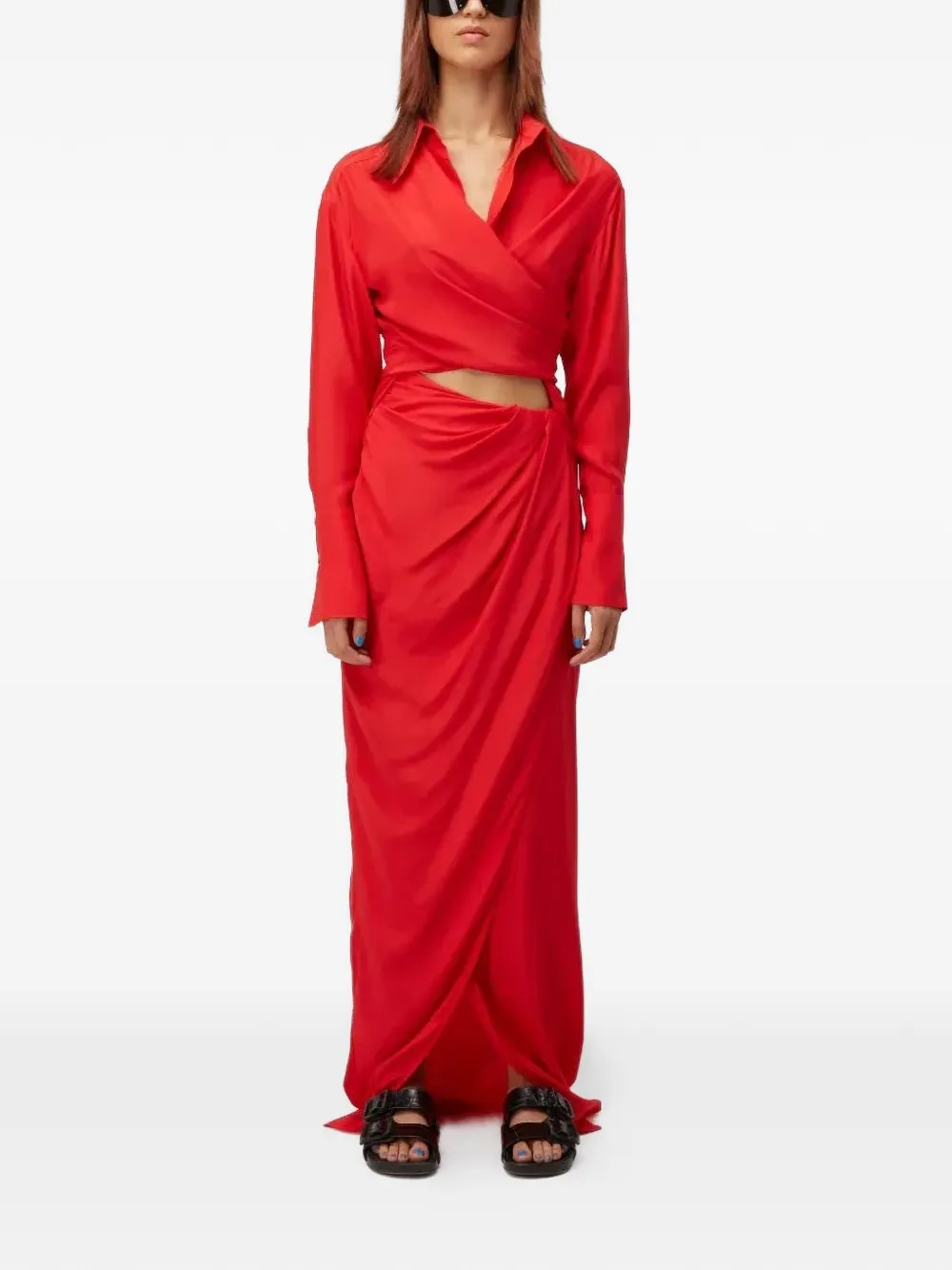 GAUGE81 Sabinas wikkelblouse Rood