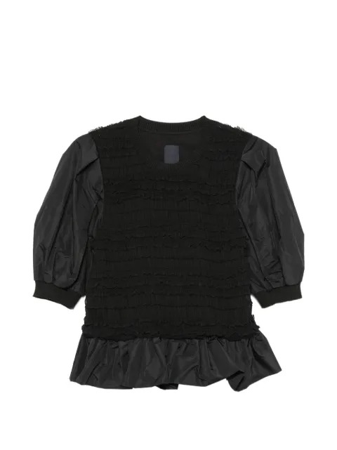 Juun.J ruffled shirred T-shirt 