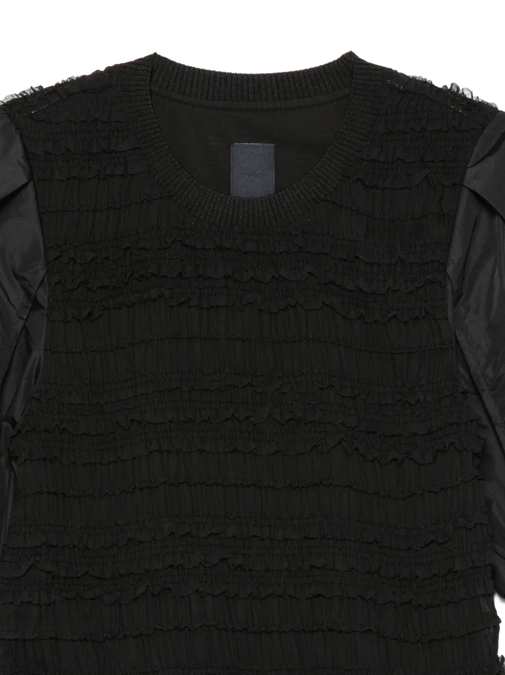 Juun.J Gelaagd T-shirt met ruches Zwart