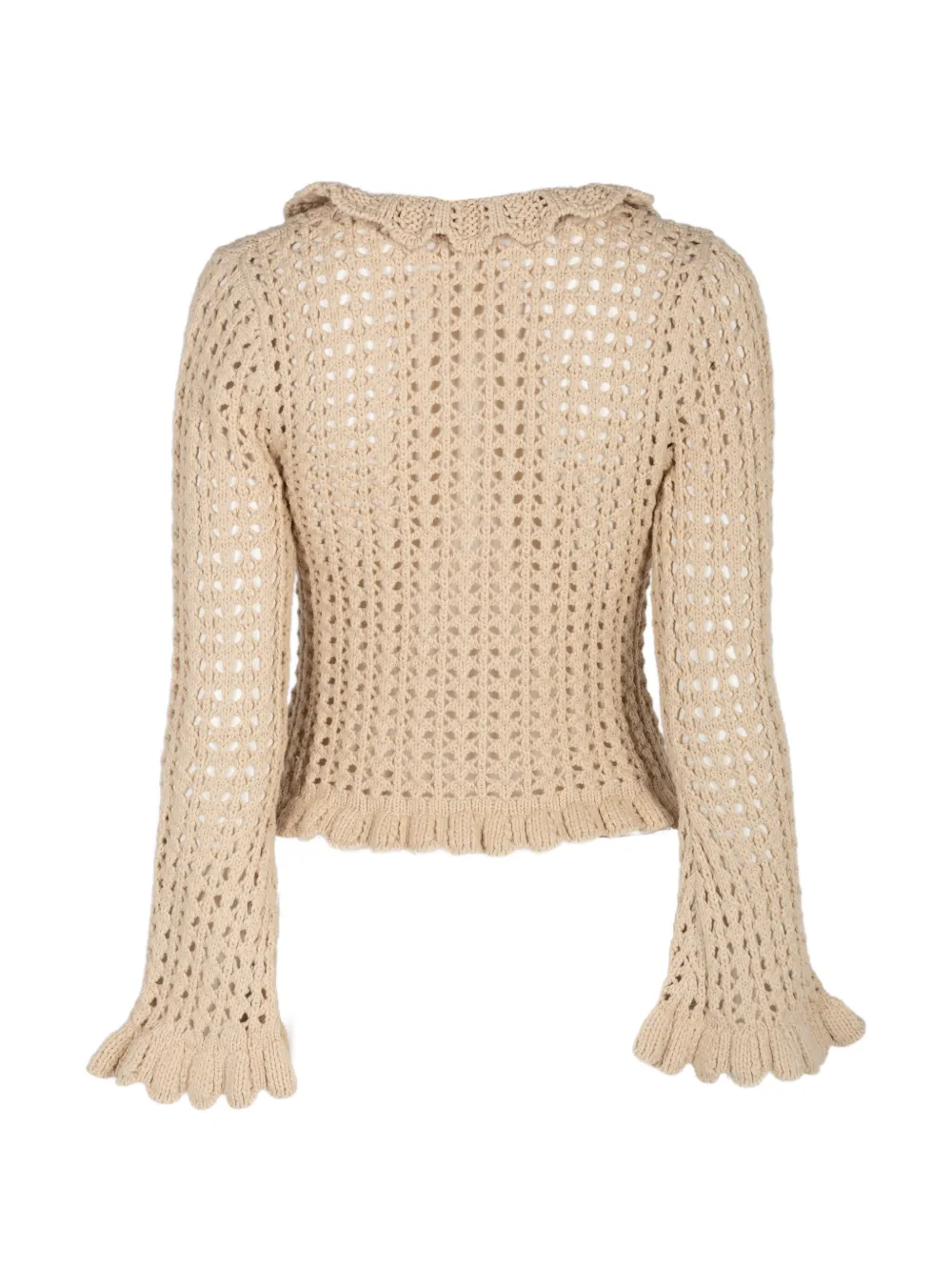 L'Agence Solaris vest met open stiksels en ruches Beige