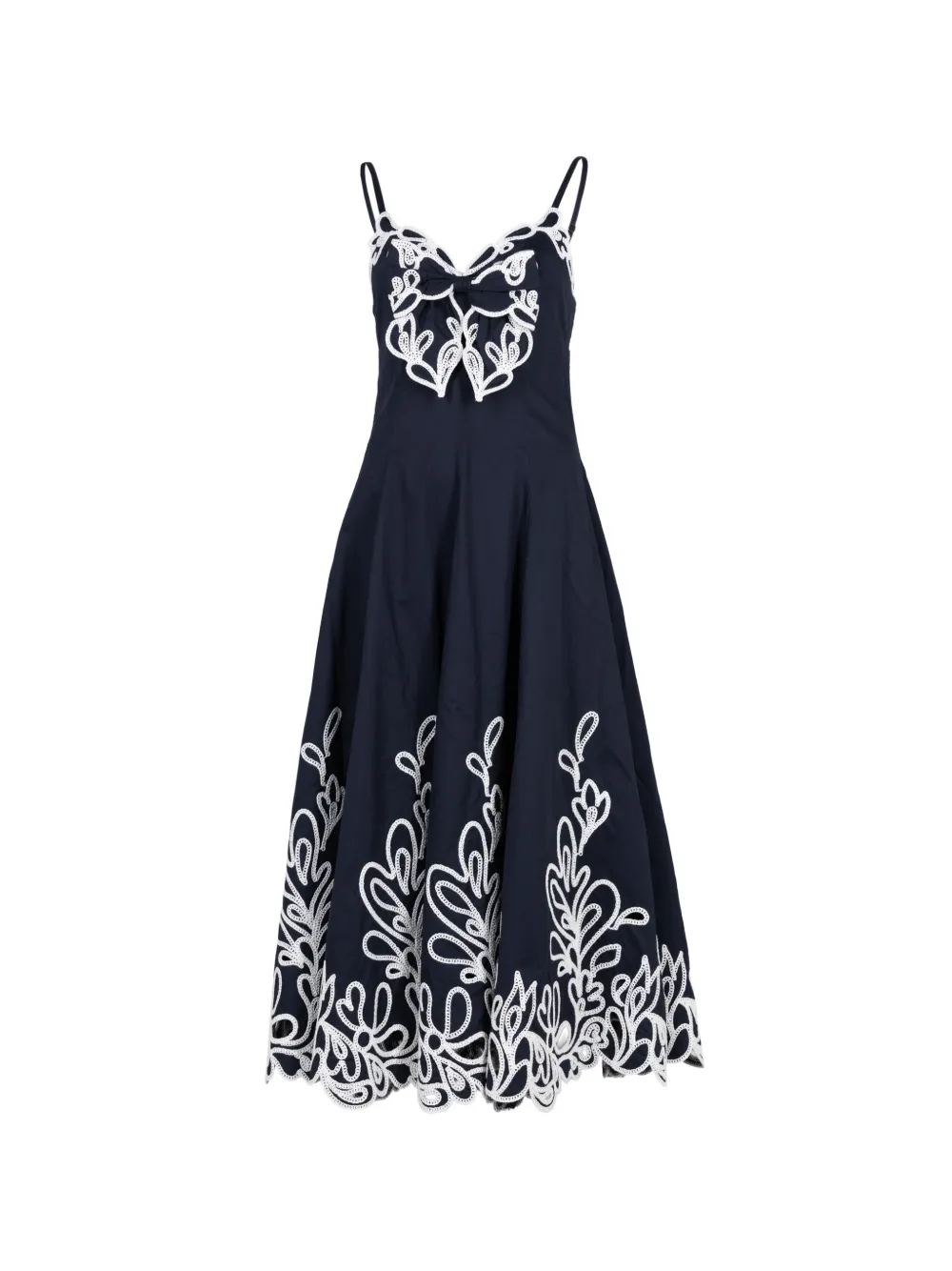 Cinq A Sept Abito midi Paisley Bloom con ricamo - Blu
