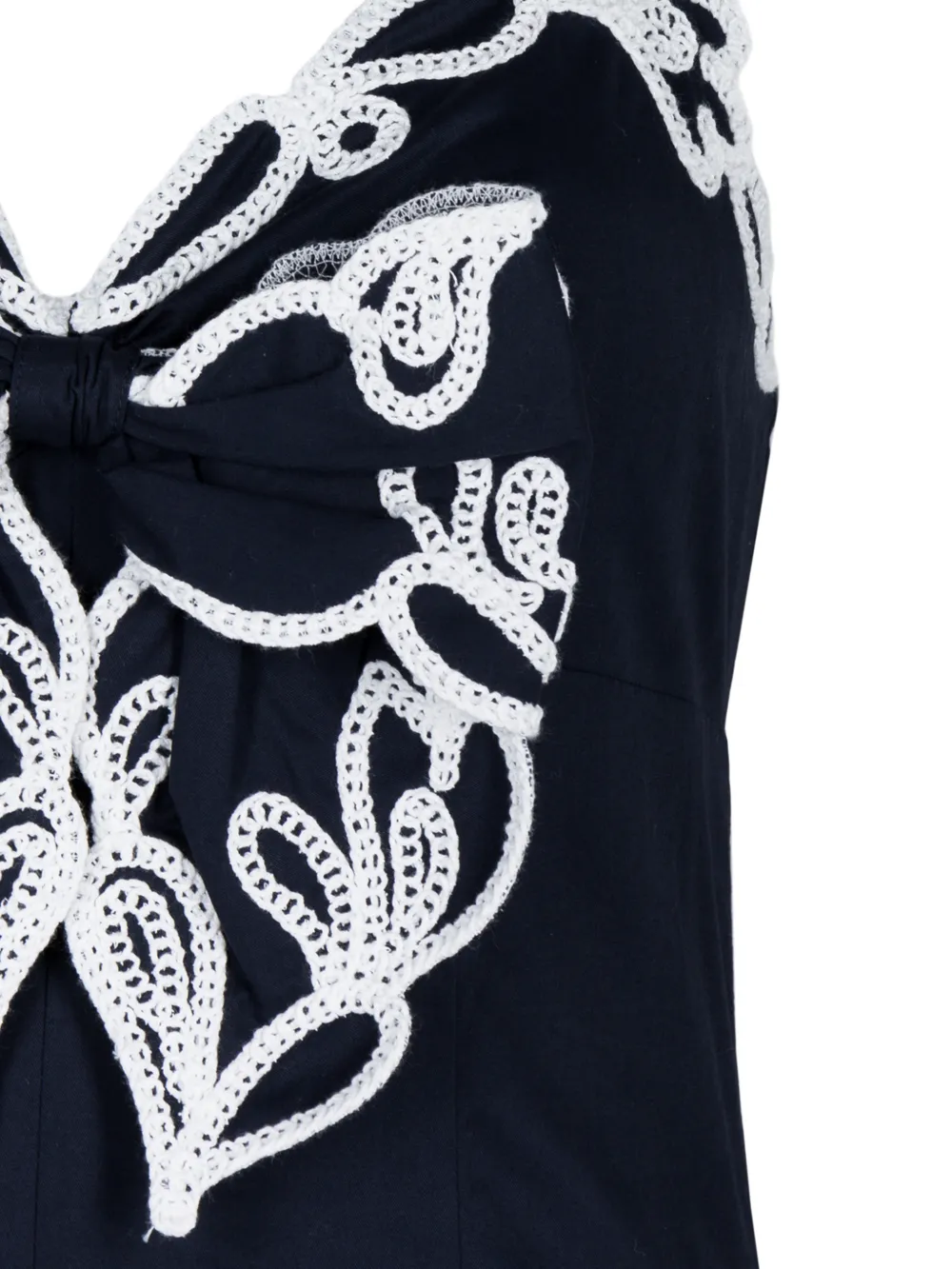 Cinq A Sept Paisley Bloom midi-jurk met strik-detail en borduurwerk Blauw
