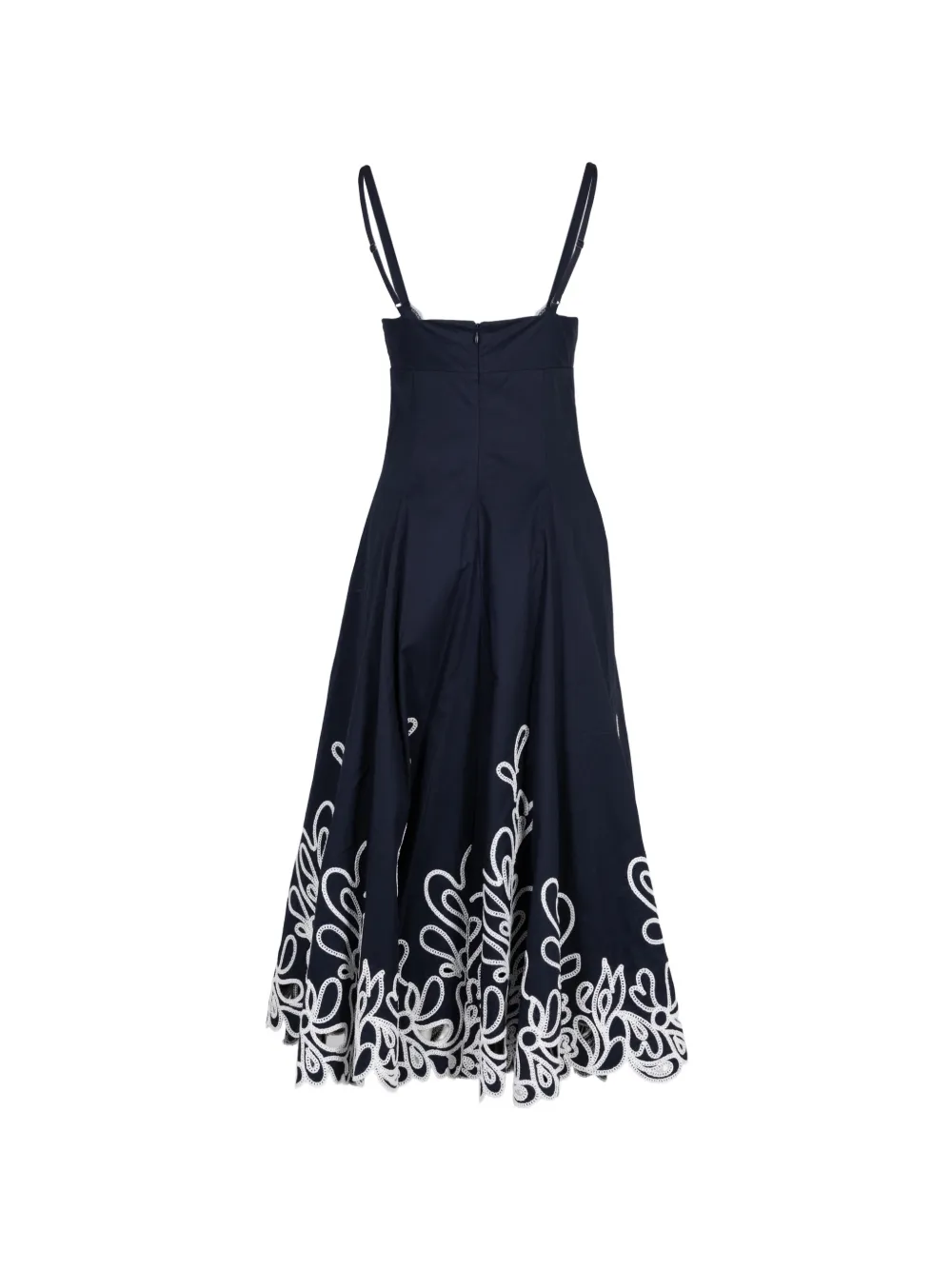 Cinq A Sept Paisley Bloom midi-jurk met strik-detail en borduurwerk Blauw