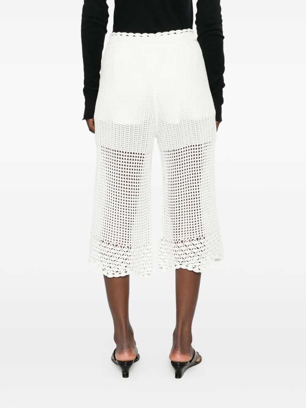 IRO Gehaakte broek met gewelfde zoom Wit