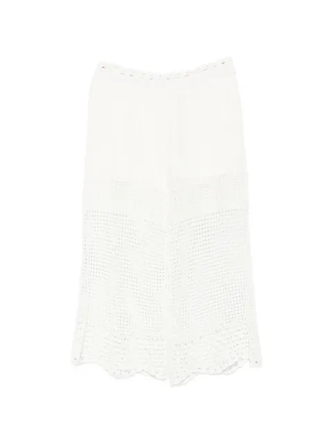 IRO crochet-knit scalloped-hem trousers