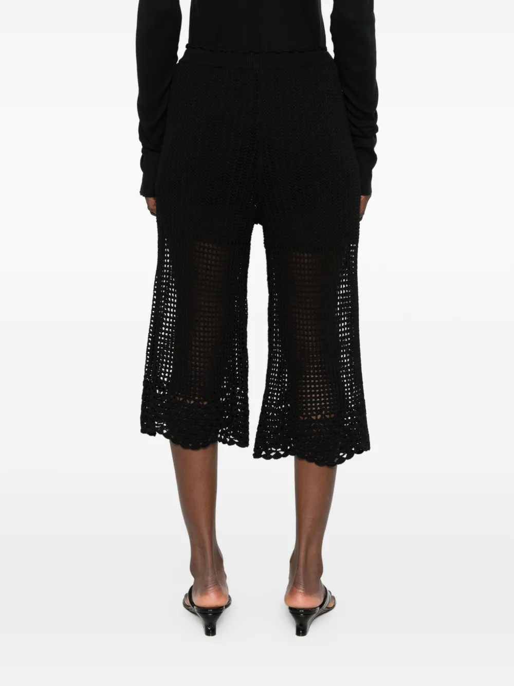 IRO Gehaakte broek met gewelfde zoom Zwart