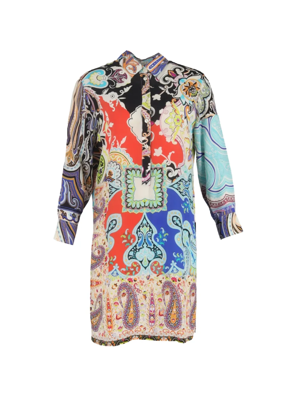 Etro Vintage printed silk dress - Rosso