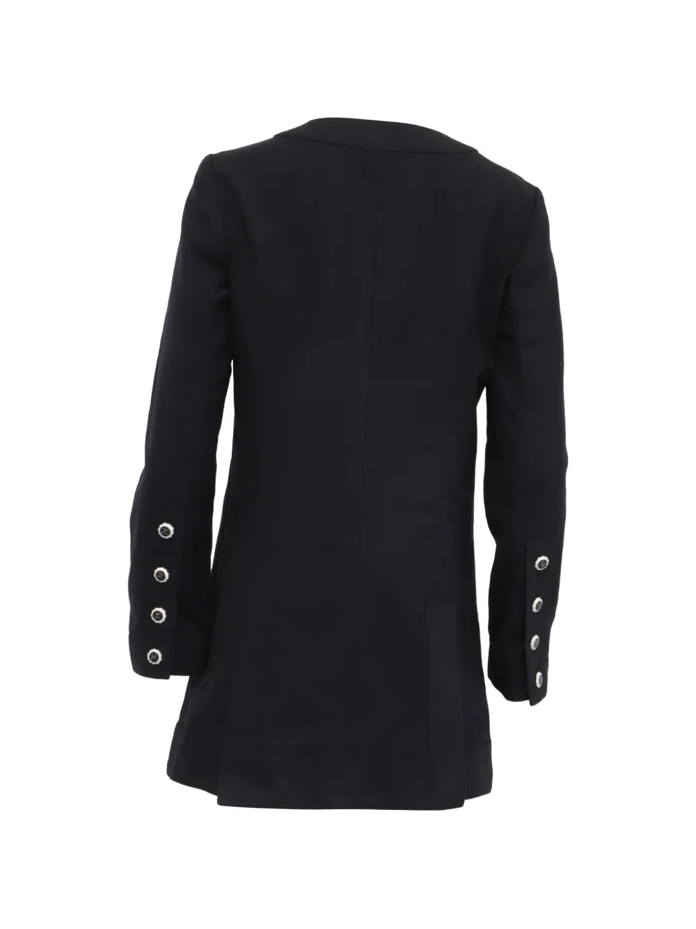 CHANEL Pre-Owned Asymmetric CC logo-button Jacket | Black | FARFETCH