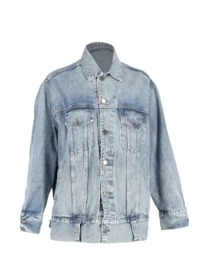 Alexander Wang Falling Back logo-print Denim Jacket | Blue | FARFETCH