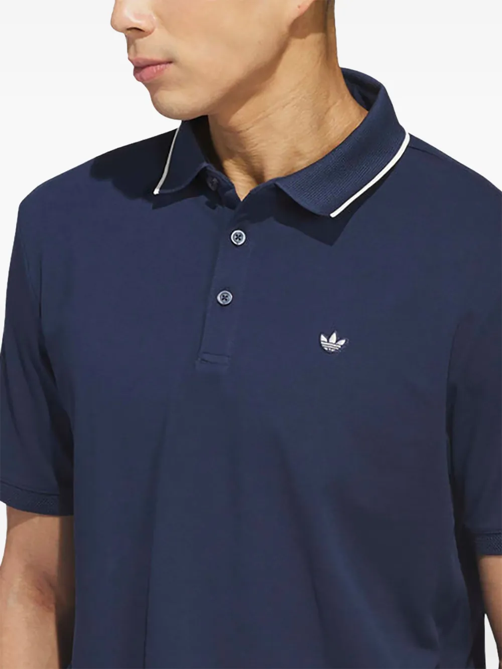 adidas Twistknit Trefoil poloshirt Blauw