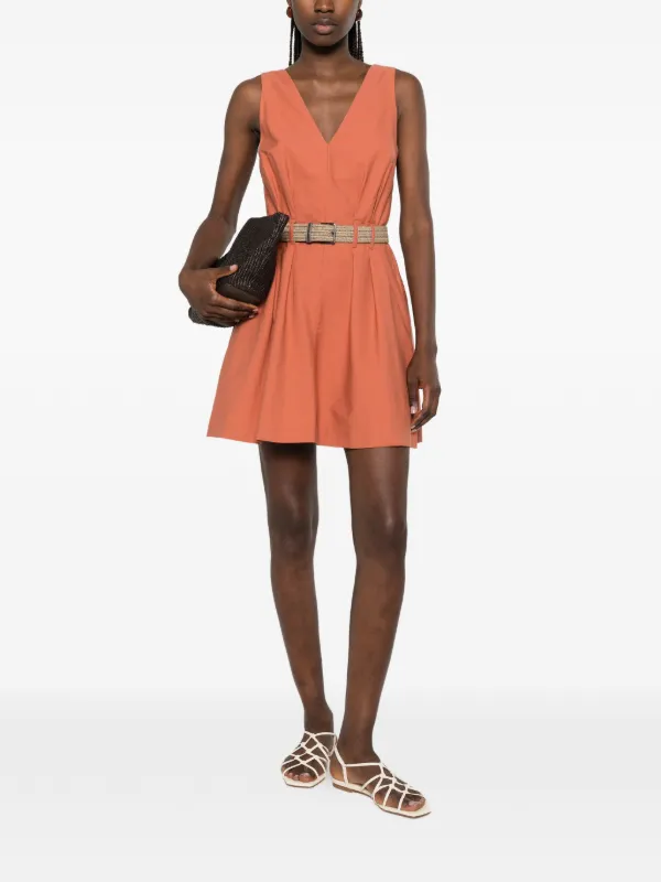 brown dress with orange heels Brunello Cucinelli Women's Techno Cotton Texture Twill Mini - Mandarin Light Brown How whimsical is KYLIE Style:MEDIUM faux leather material that