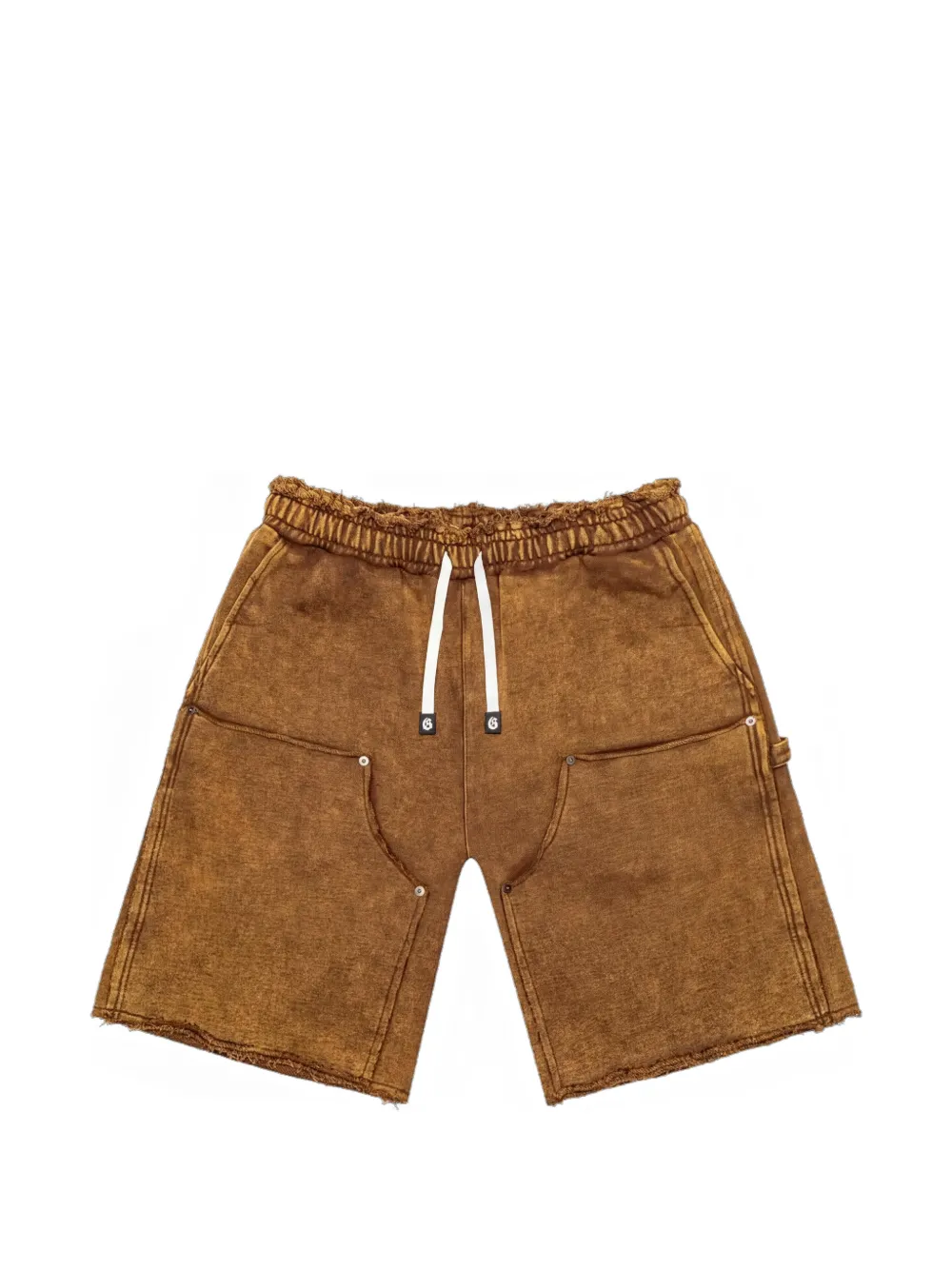 GODSPEED distressed carpenter shorts - Marrone