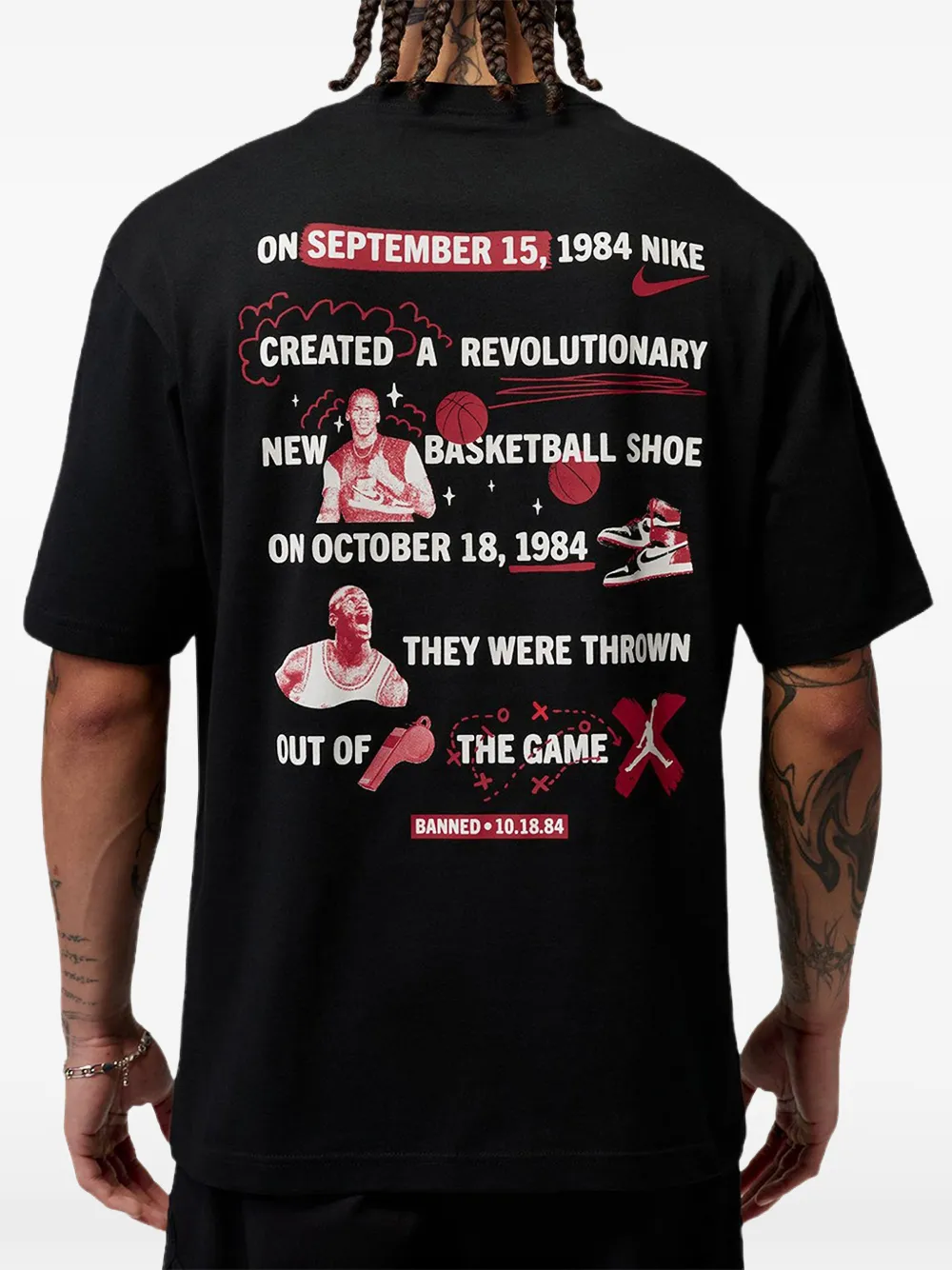 Jordan T-shirt met grafische print Zwart
